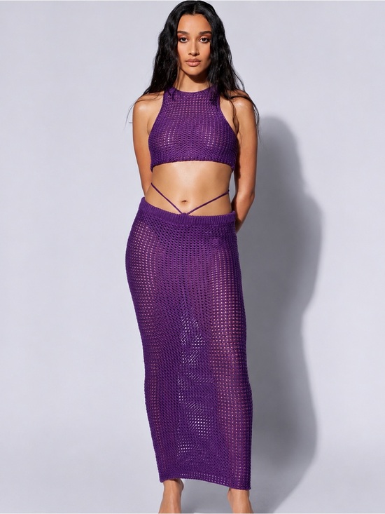 Meshki Other - Meshki Raquel Crochet Up Back Top and Maxi Skirt
